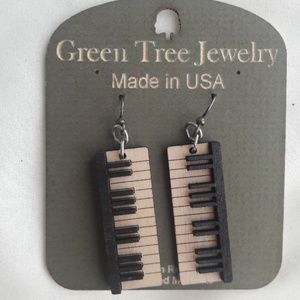 Piano or keyboard keys earrings